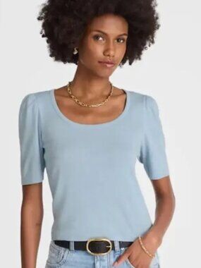 NWT Madewell Puff-Sleeve Scoopneck Tee (S)
